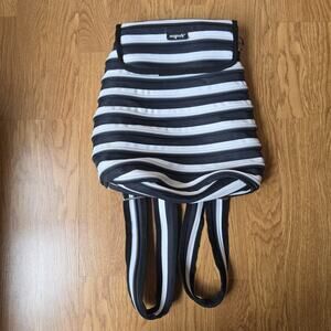 Zipit Backpack Black White Zipper Bag Adjustable Purse Carry On Overnight Tote